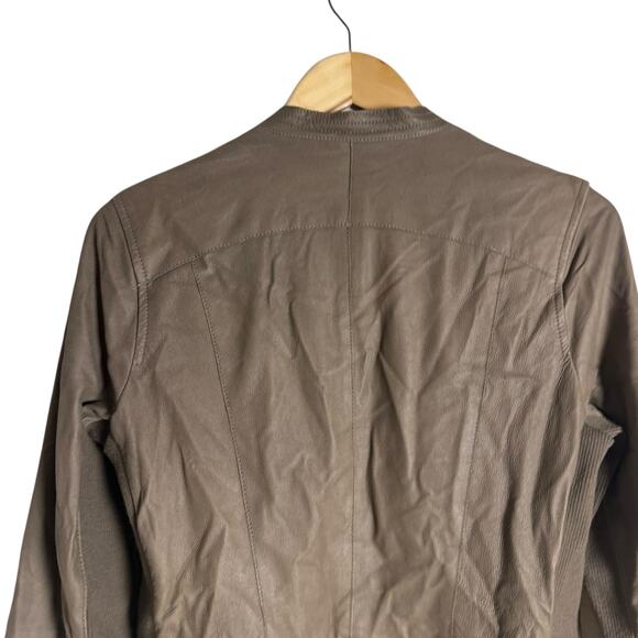 Vince Brown Genuine Leather Biker Moto Asymmetric Jacket Size Medium - Picture 9 of 14